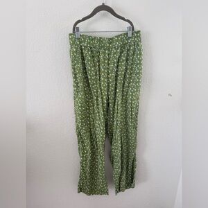 Toad&Co Green Floral Elastic Waist Pants